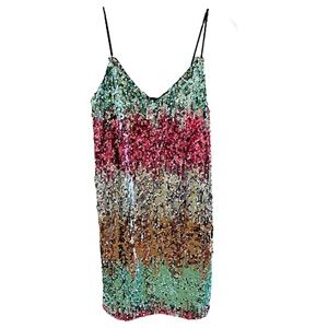 Express Black Sequin Dress Medium NWT NEW!